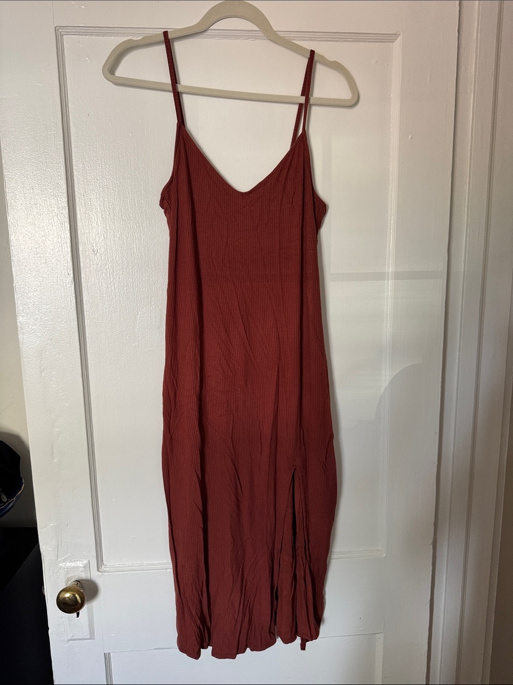 Abercrombie & Fitch Rust-Red Maxi Slip Dress